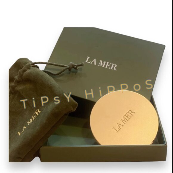 La Mer Luxury Gold Compact Mirror With Velvet Pouch & Gift Box - Picture 1 of 3